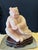 Mid 20th Century Large Vintage Chinese Carved Rose Quartz Boy Sculpture on Hardwood Stand For Sale - Image 5 of 7