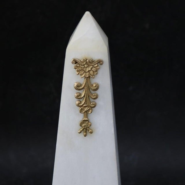 Pair of Antique French Marble Obelisks With Ormolu Mounts, Circa 1890 For Sale - Image 4 of 12
