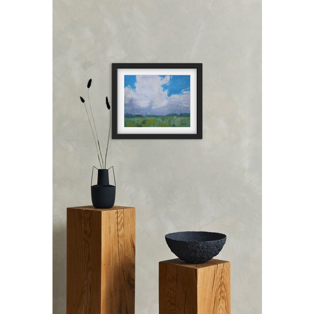 Textile Dramatic Sky Over Soft Green Meadow by L Haas For Sale - Image 7 of 8