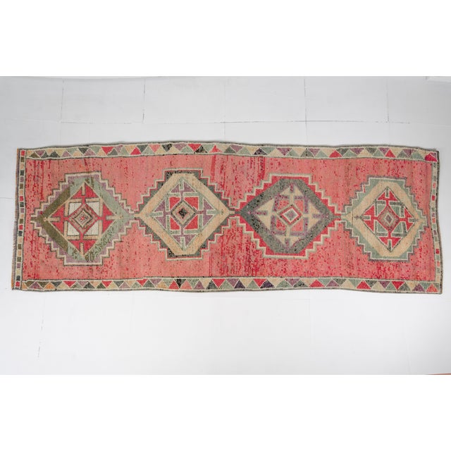 1960s Kitchen Decor Oushak Turkish Runner For Sale - Image 10 of 10