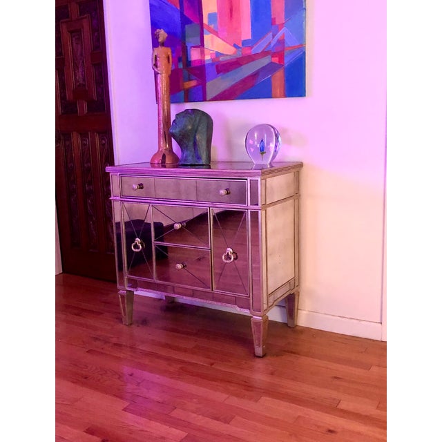 Metal Horchow Collection Mirrored Dresser With 5 Drawers For Sale - Image 7 of 10