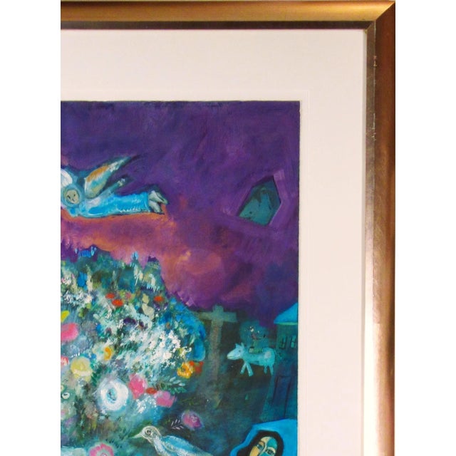 Blue Mary Zarbano Flowers with Personages, c.1970 For Sale - Image 8 of 10