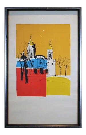 Herbert Mears "Cathedral" Warm Tonal Architectural Landscape Edition 5 of 29 1970's