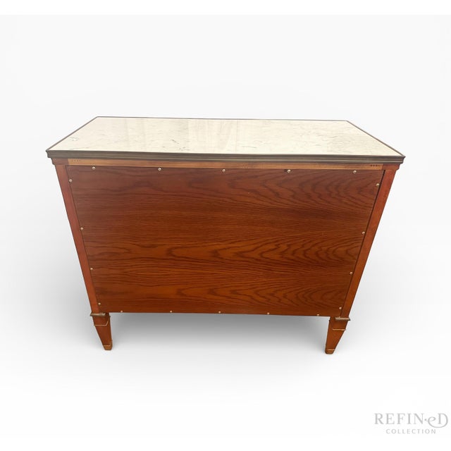 1981s John Widdicomb Grand Rapids Marble Top Regency Chest With Brass Lion Pulls For Sale - Image 9 of 18