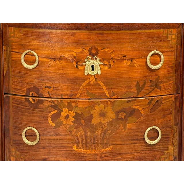 Louis XVI Style, Demilune Commodes, a Pair, Inlaid, Bronze, France, 19th C. For Sale - Image 10 of 18