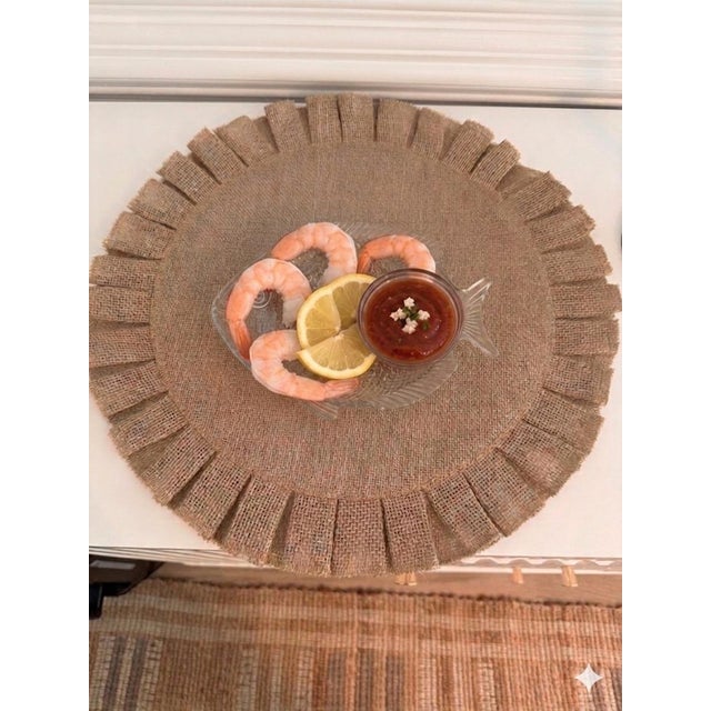 Mid 20th Century Vintage Coastal Pressed Glass Fish Plates, Set of 7 For Sale - Image 5 of 6