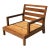 Vintage Teak Outdoor Lounge Chair Frame With Slatted Back For Sale