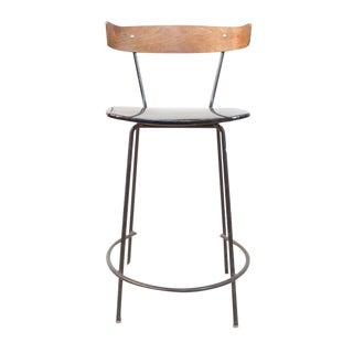 Vintage Clifford Pascoe Black Vinyl Barstool For Sale