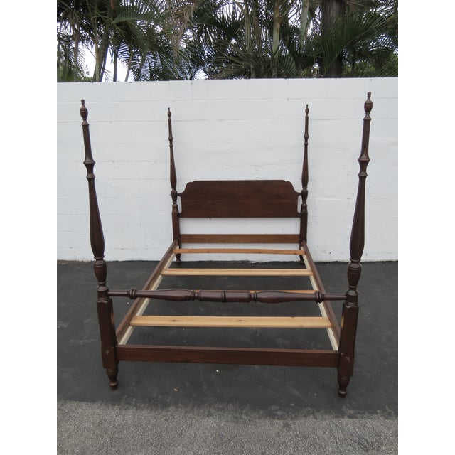 Wood Pennsylvania House Cherry Full Size Poster Bed 6415 For Sale - Image 7 of 18