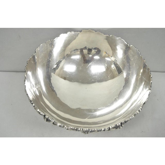 Victorian Silver Plated Grapevine Repousse 1913 Mohawk Golf Club Award Punchbowl For Sale - Image 9 of 17