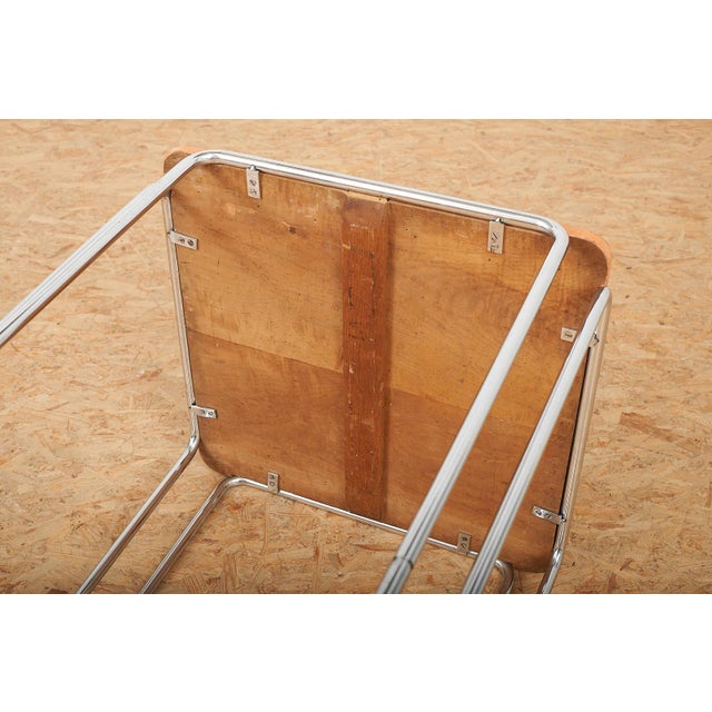 Loop Table B10 in Chrome-Plated Tubular Steel and Peach-Colored Lacquered Plywood by Marcel Breuer, 1927 For Sale - Image 10 of 14