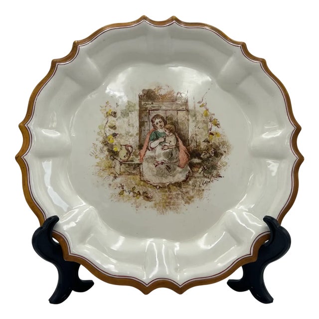 Plate by Emile Lessore for Wedgwood, 1858 For Sale