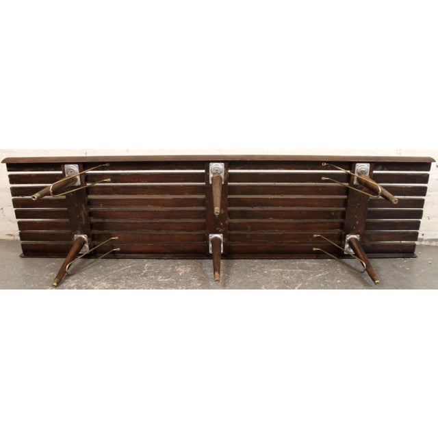 Late 20th Century Late 20th Century Walnut Slat Bench For Sale - Image 5 of 13