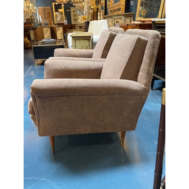 Pair of Vintage Upholstered Club Chairs For Sale - Image 4 of 5