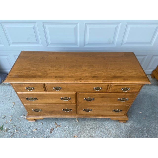 1980s Ethan Allen Heirloom Nutmeg Maple 7 Drawer Double Dresser Chairish