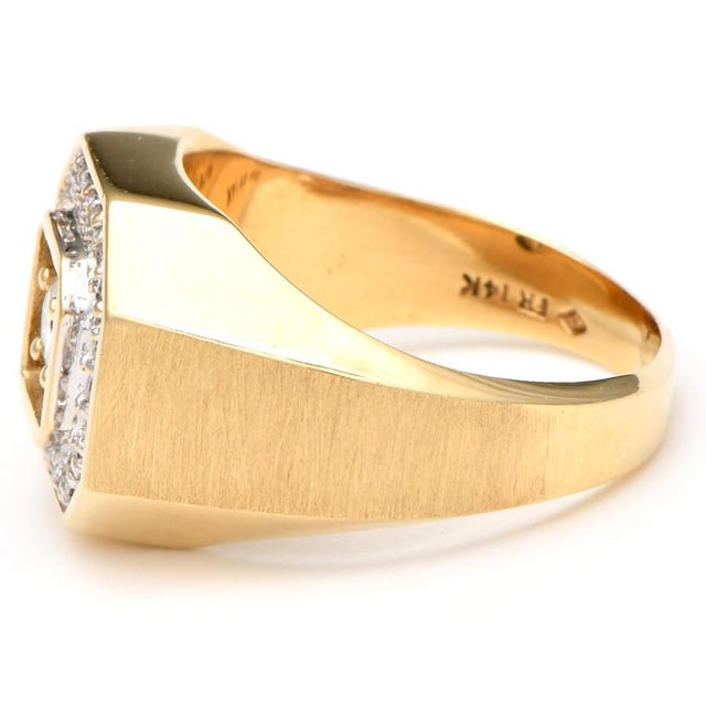 Contemporary 14KY Octogon Diamond(0.55) Ring, size 9 For Sale - Image 3 of 5