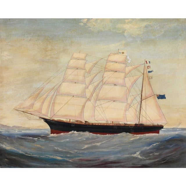 This 19th century painting of the Glen Huntly has all the elements of a good ship's portrait - centered on the canvas...
