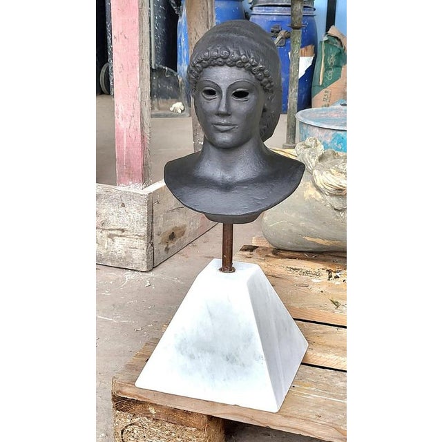 Baroque Apollo Di Piombino from the Louvre, Terracotta Bust, Early 20th Century For Sale - Image 3 of 7