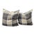 Pair of Charcoal & Yellow Plaid Pillows With Inserts For Sale