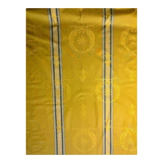 6 Yards of Clarence House Fabric in Gold and Blue Stripe For Sale