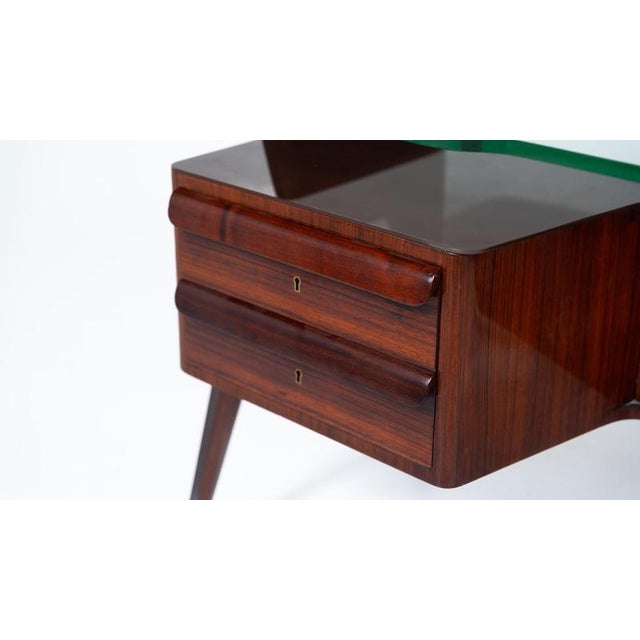 Mid-Century Modern Vittorio Dassi Desk, Wood and Glass, 1950s For Sale - Image 14 of 18