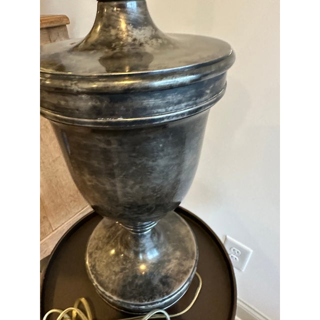 2010s Visual Comfort Urn Style Lamp Silver Tone For Sale - Image 5 of 16