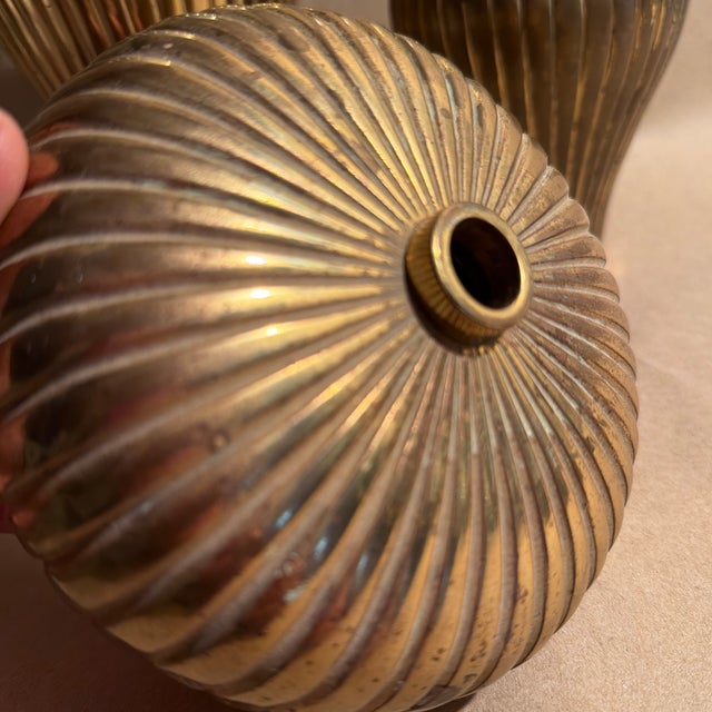 1980s 1987 Kinder Harris Brass Perfume Bottle Set For Sale - Image 5 of 6