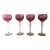 1940sPink Crystal Cut to Clear Goblets, Set of Four For Sale