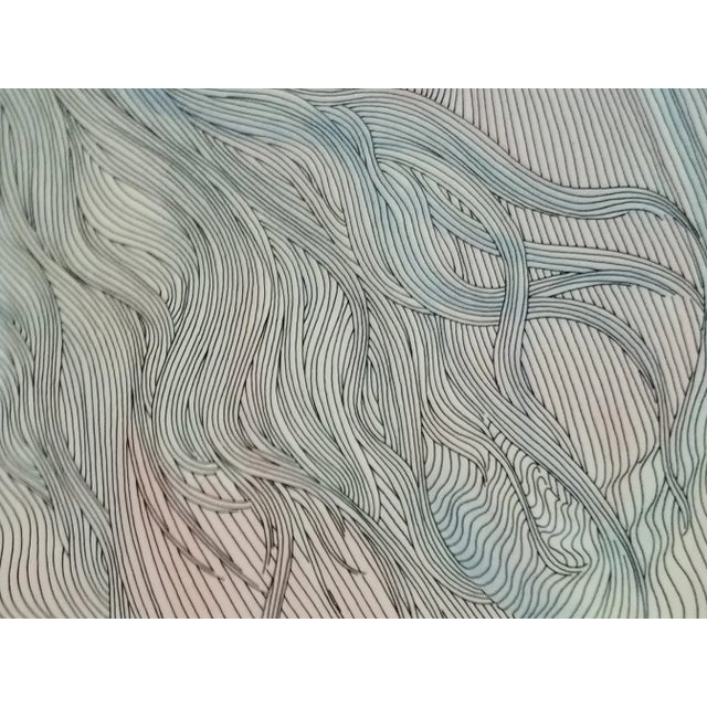 Printmaking Materials 2008 "Motherhood" Figurative Line Lithograph by Gullaume Azoulay, Framed For Sale - Image 7 of 11