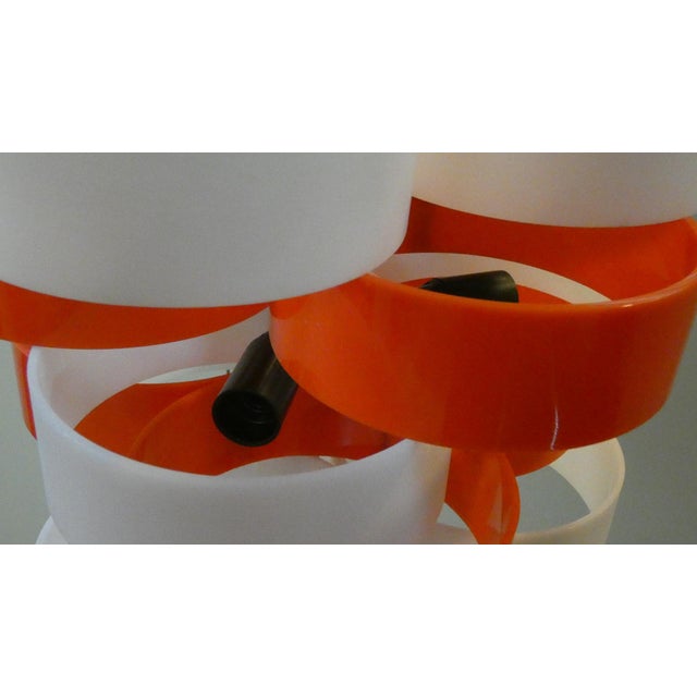 Orange and White Acrylic Glass Pendant Lamp from Stilux Milano, 1960s For Sale - Image 4 of 11