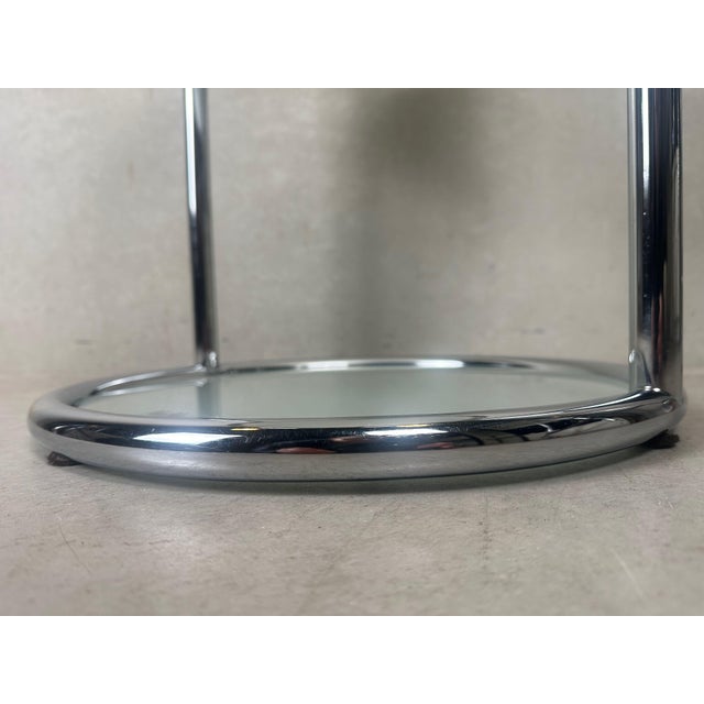 1980s Vintage Italian Side Table in Chrome and Glass, 1980s For Sale - Image 5 of 12