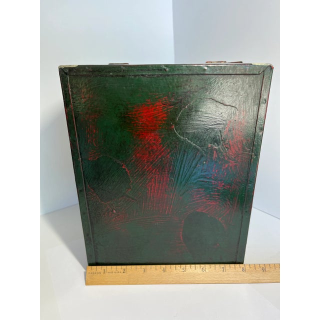 Vintage Breadbox Tin Toleware Abstract Design One-Of-A-Kind Shape For Sale - Image 10 of 12