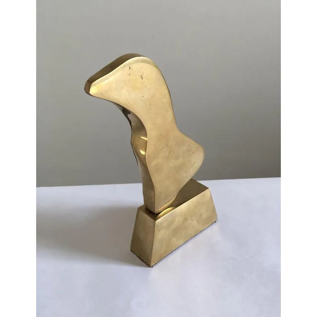 Gold Italian Bronze Abstract Sculpture by Rodica Tanasescu, 1980 For Sale - Image 8 of 13