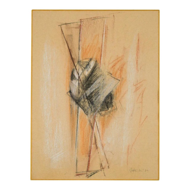 Abstract Composition - Original Pastel Drawing by Claudio Palmieri - 1989 1989 For Sale