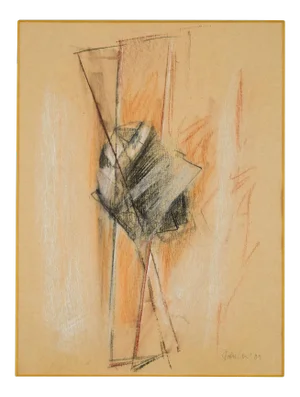 Abstract Composition - Original Pastel Drawing by Claudio Palmieri - 1989 1989