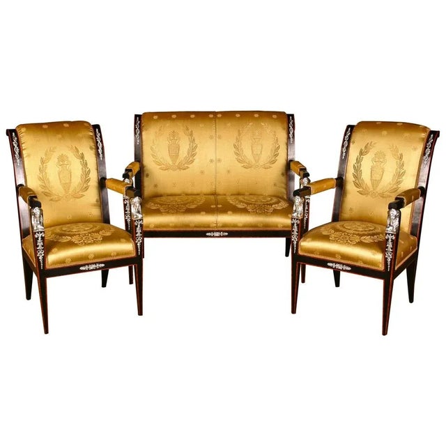 20th Century French Empire Style Garniture Living Room Set, Set of 3 For Sale - Image 11 of 11