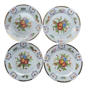 Set of 4 Godinger & Co. Yorkshire Gold Trimmed Porcelain Plates