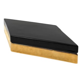 Ferdinando Loffredo, Golden Ceramic Box, Ceramiche Del Ferlaro, Italy 1970s For Sale