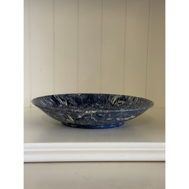 Early 21st Century Signed Christine Jouval Blue Aptware Serving Bowl For Sale - Image 5 of 18