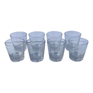 Mid-Century Crystal Low Ball Glasses- Set of 8