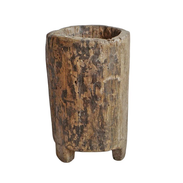 Mid 20th Century Old Naga Wood Trunk Pot For Sale - Image 5 of 5