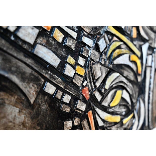 Wood R. Rodenghi, Abstract Relief Painting, 1968, Mixed Media For Sale - Image 7 of 12