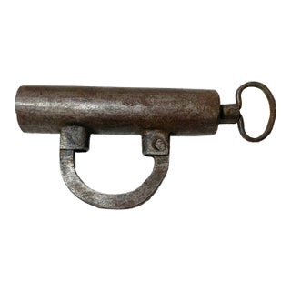 Rare Antique Early 19th Century American Forged Steel Door Lock Mechanism 1800's For Sale