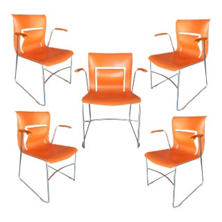 Orange Stylex "Rythm" Armchair by Sva Cvek, Sets of 5 For Sale