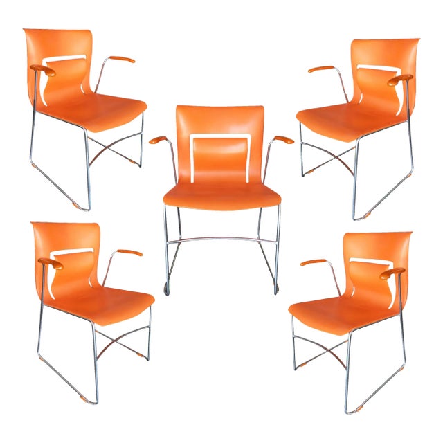 Orange Stylex "Rythm" Armchair by Sva Cvek, Sets of 5 For Sale