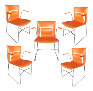 Orange Stylex "Rythm" Armchair by Sva Cvek, Sets of 5
