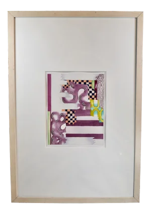 Shirley Kaneda Original Acrylic Paper Painting Abstract Framed