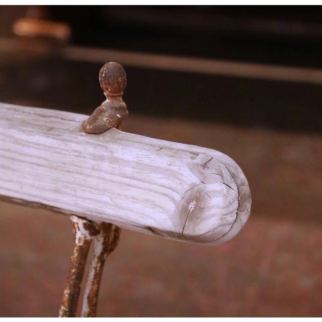Early 20th Century Early 20th Century French Normandy Oak and Iron Garden Bench For Sale - Image 5 of 9