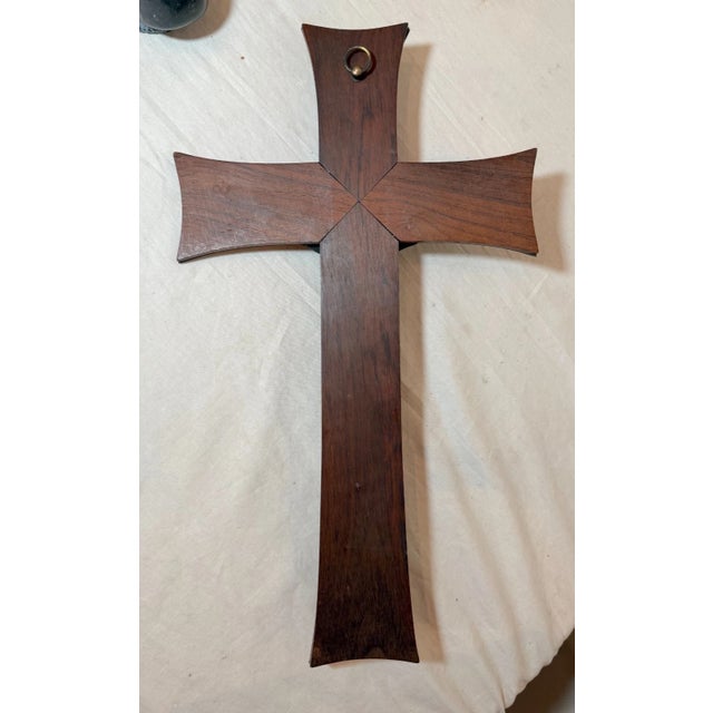 Bronze High Quality Antique Carved Wood Gilt Bronze Religious Jesus Wall Crucifix Cross For Sale - Image 8 of 14