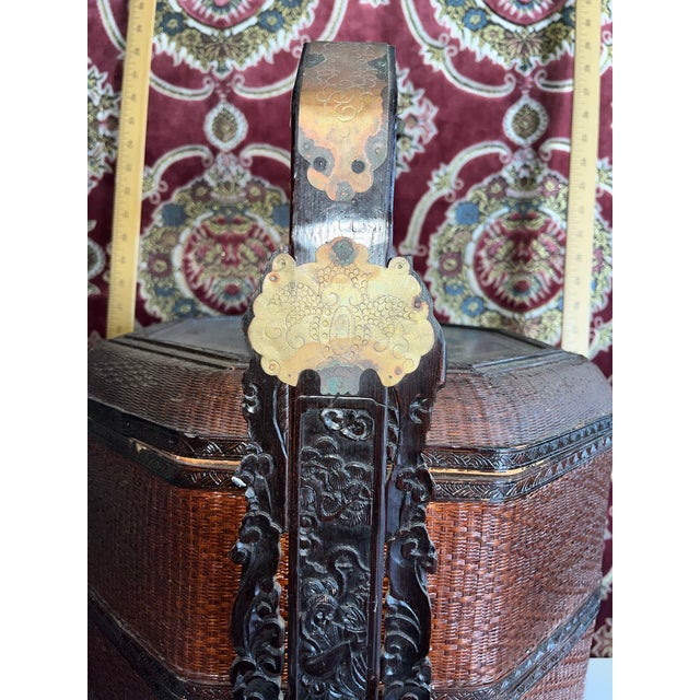 Early 20th Century Early 20th Century Large Chinese Rattan Sectional Basket For Sale - Image 5 of 12